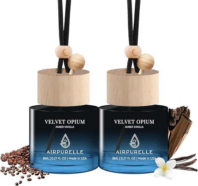 Amber Vanilla Hanging Car Air Freshener | Soft Amber & Warm Vanilla