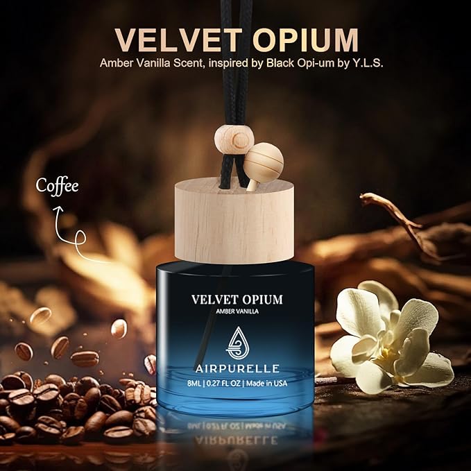 Amber Vanilla Hanging Car Air Freshener | Soft Amber & Warm Vanilla