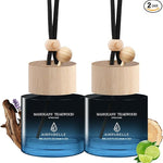 Mahogany Teakwood Hanging Car Air Freshener | Deep Wood & Musk