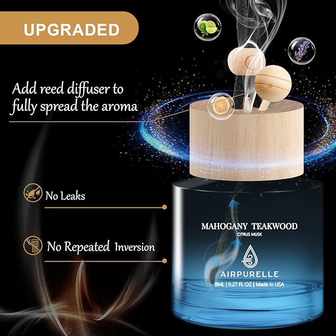 Mahogany Teakwood Hanging Car Air Freshener | Deep Wood & Musk