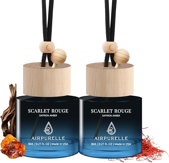 Saffron Amber Hanging Car Air Freshener | Bold & Sweet Aromatic Blend