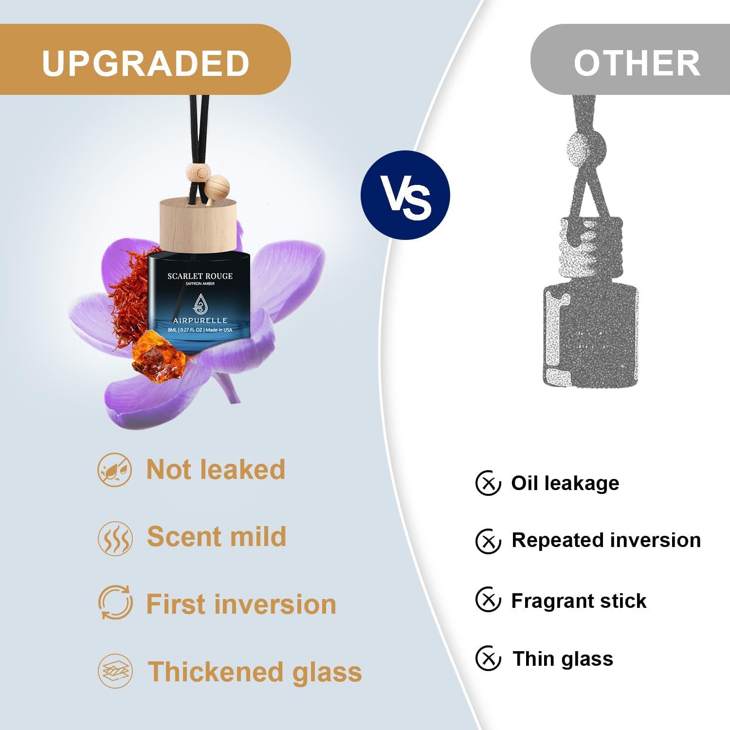 Saffron Amber Hanging Car Air Freshener | Bold & Sweet Aromatic Blend