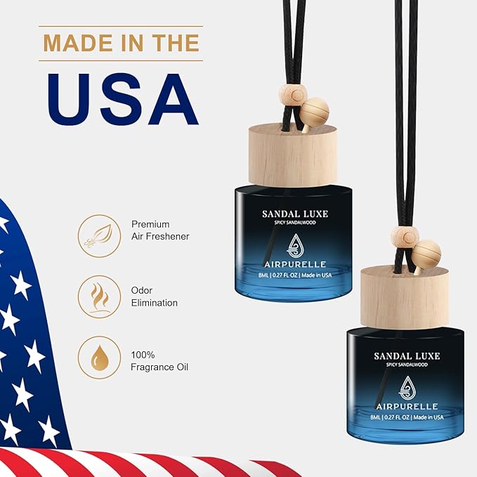 Spicy Sandalwood Hanging Car Air Freshener | Bold & Woody Earth