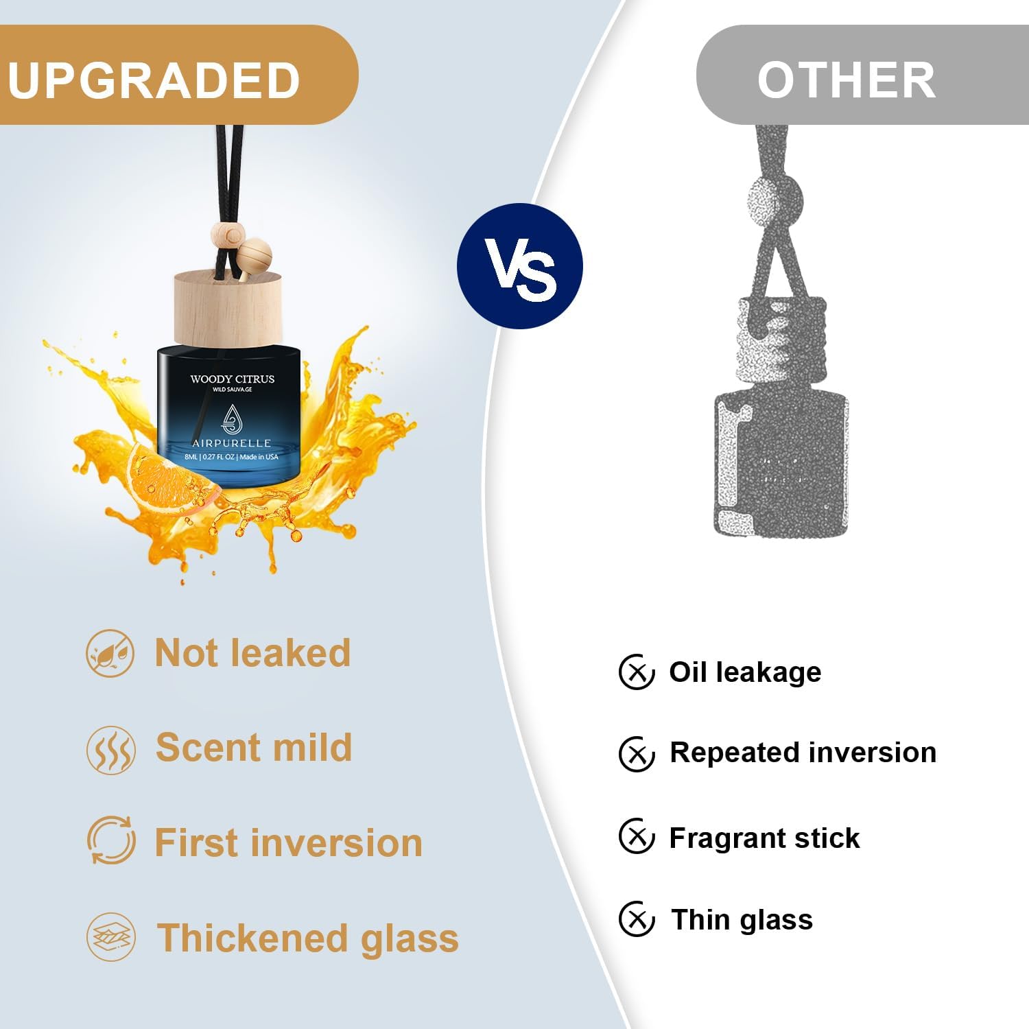 Woody Citrus Hanging Car Air Freshener | Fresh Citrus with a Woody Kick