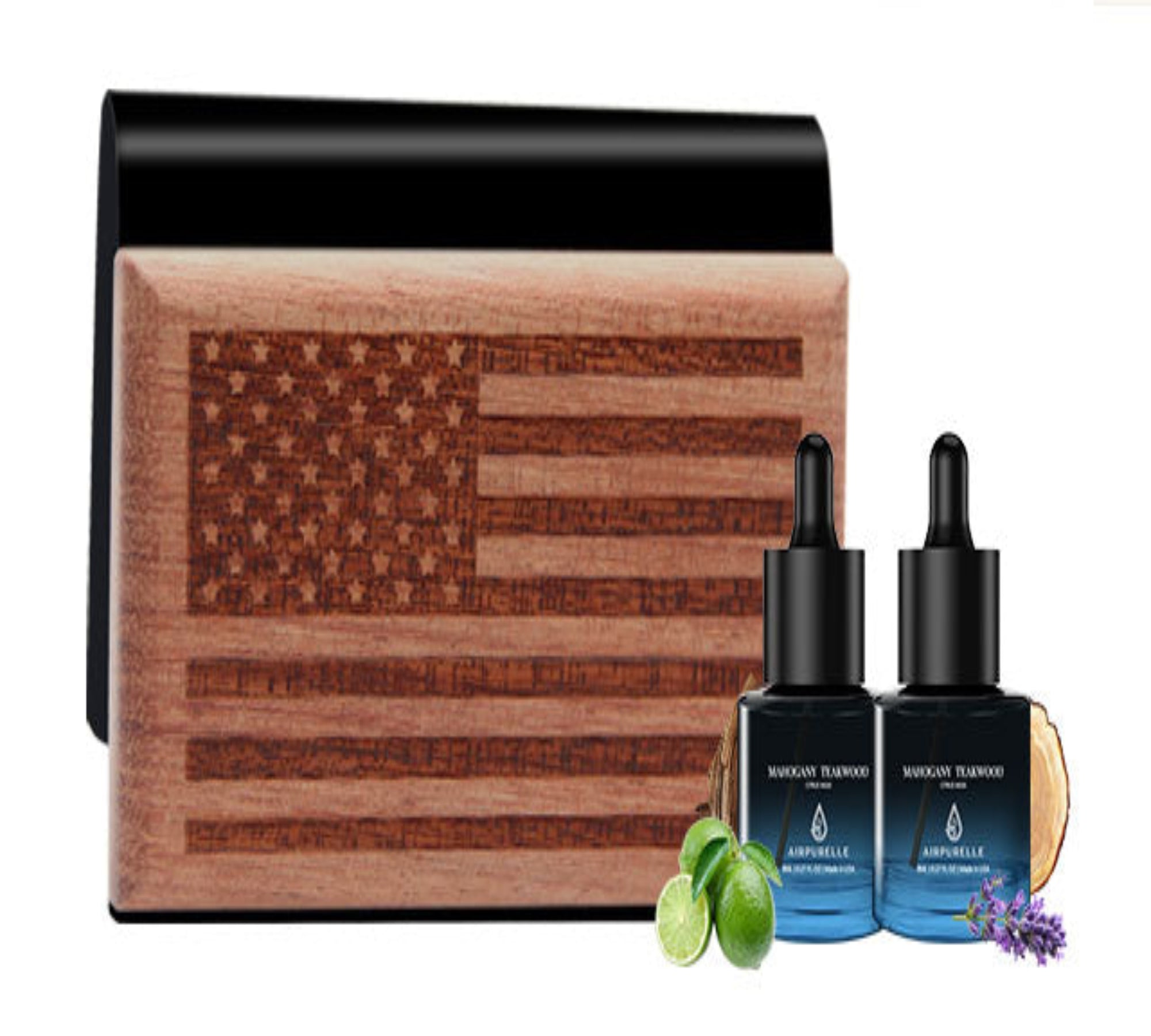 Mahogany Teakwood Wooden Car Air Freshener | Deep Citrus Musk Blend