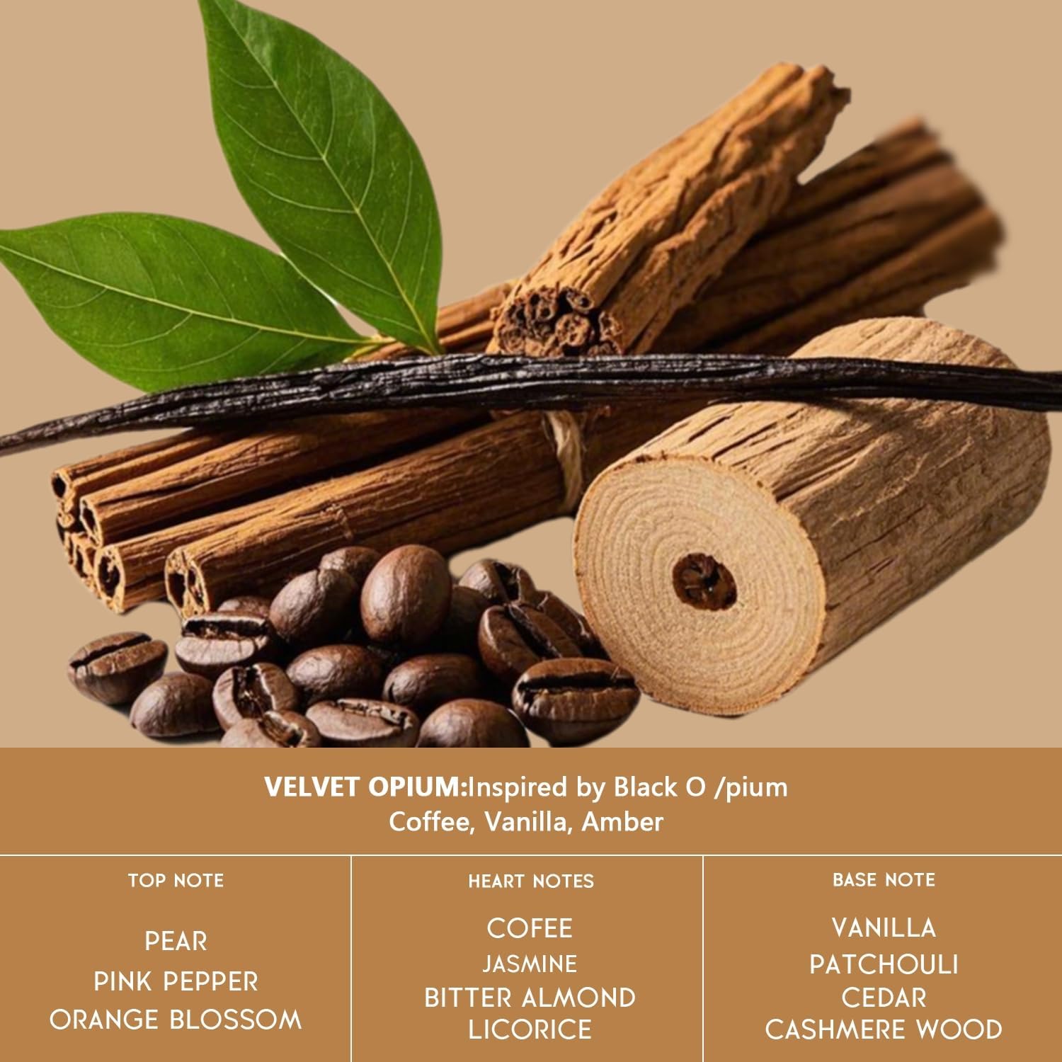 Amber Vanilla Wooden Car Air Freshener | Sweet & Warm Notes