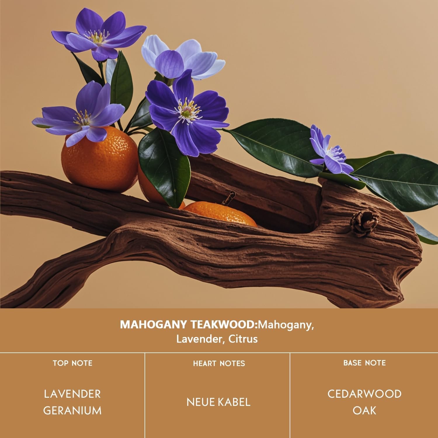 Mahogany Teakwood Wooden Car Air Freshener | Deep Citrus Musk Blend