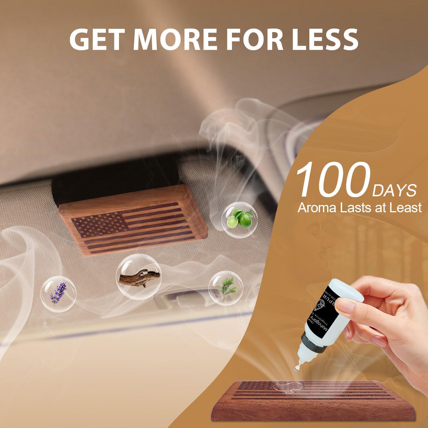 Saffron Amber Wooden Car Air Freshener | Bold & Sophisticated Scent