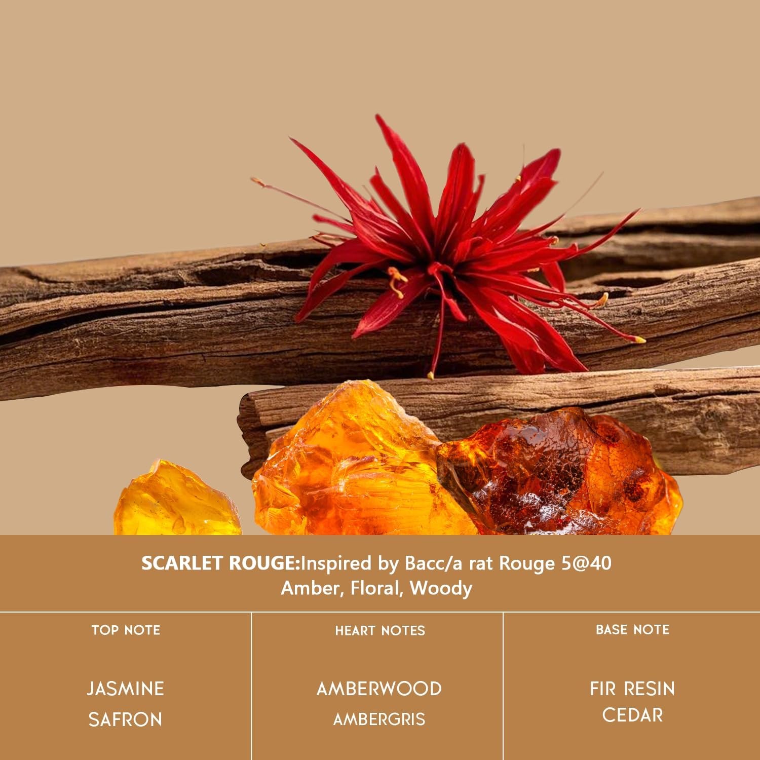 Saffron Amber Wooden Car Air Freshener | Bold & Sophisticated Scent