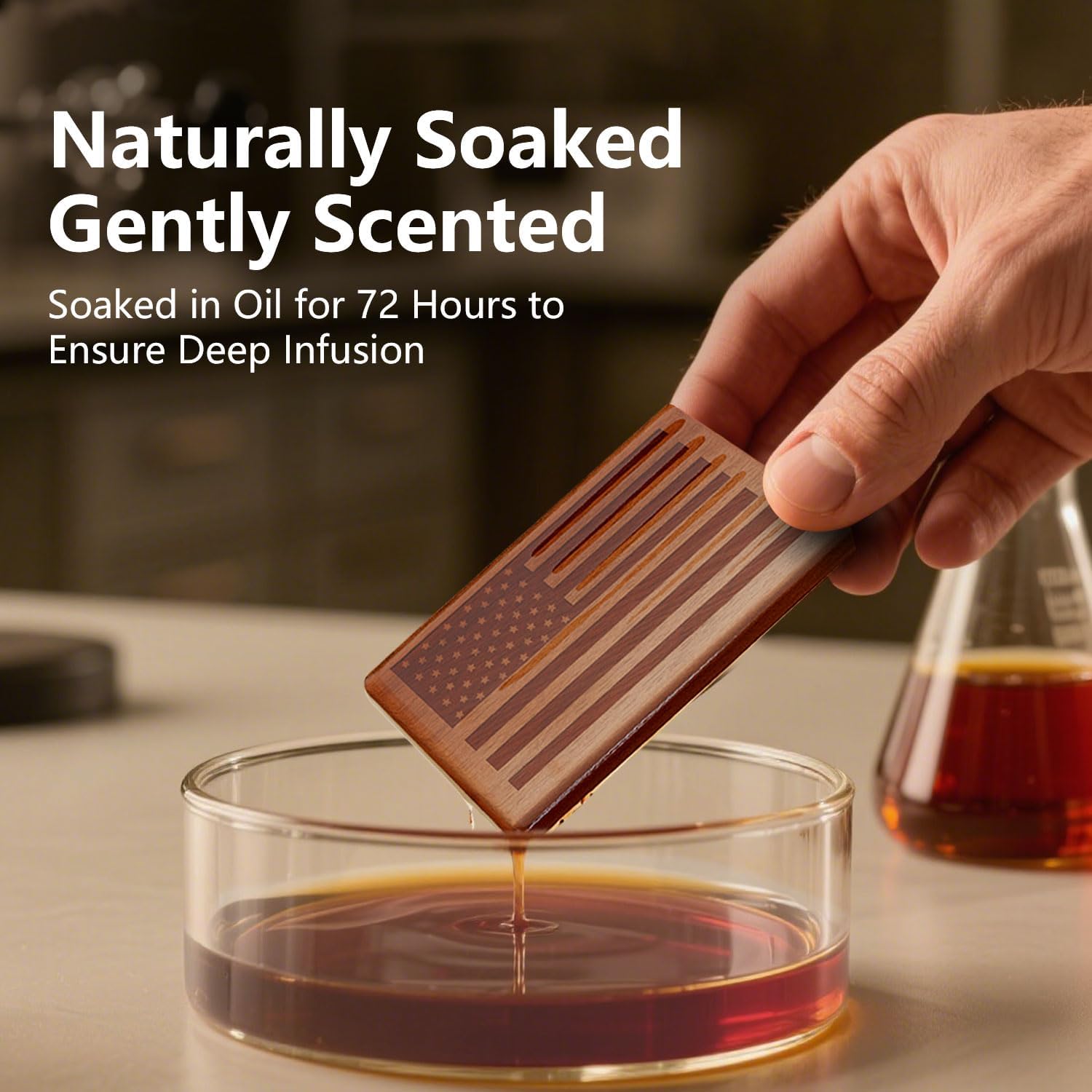 Saffron Amber Wooden Car Air Freshener | Bold & Sophisticated Scent