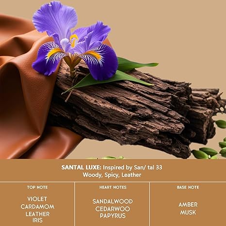 Spicy Sandalwood Wooden Car Air Freshener | Inspired by Santal 33