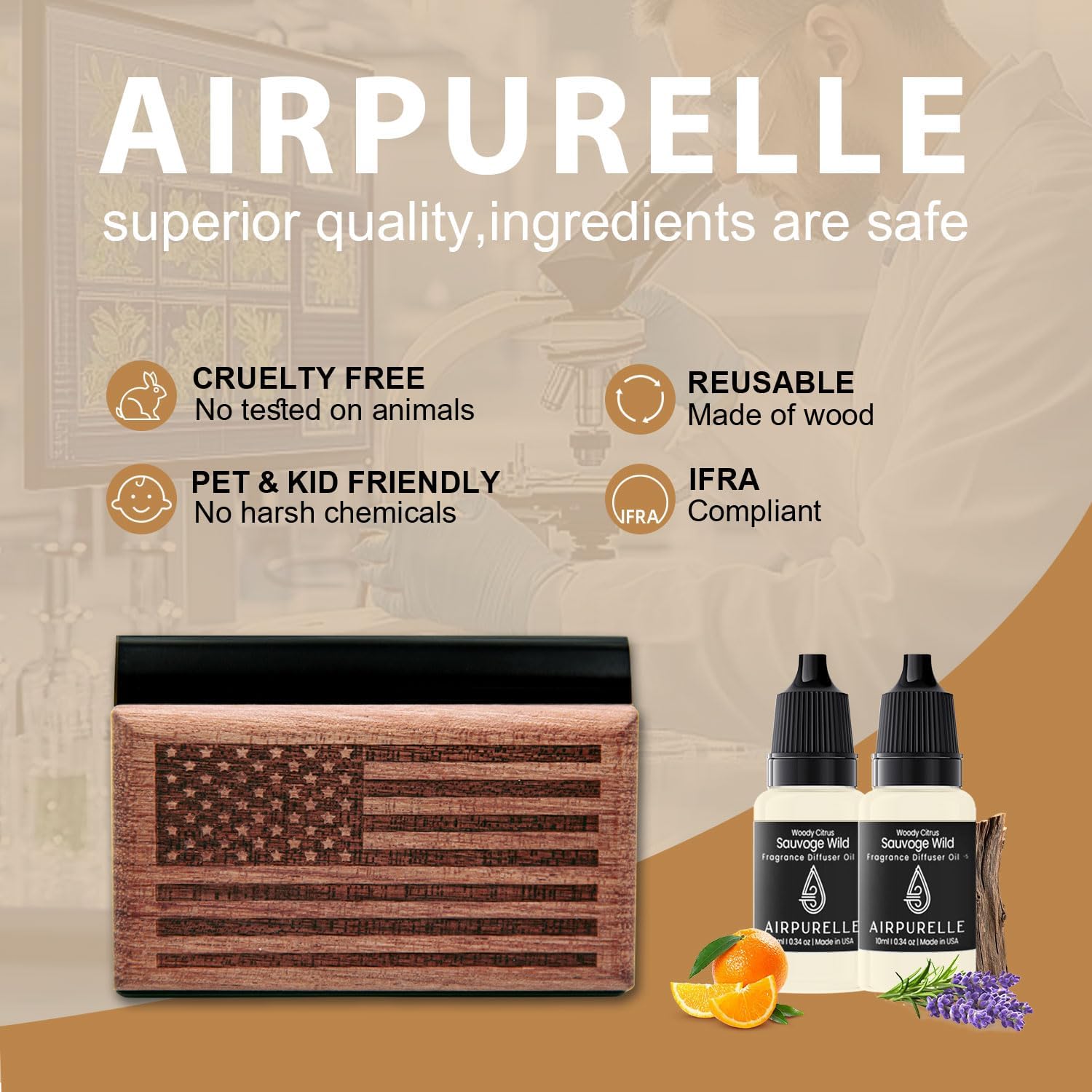 Woody Citrus Wooden Car Air Freshener | Inspired by Sauvage