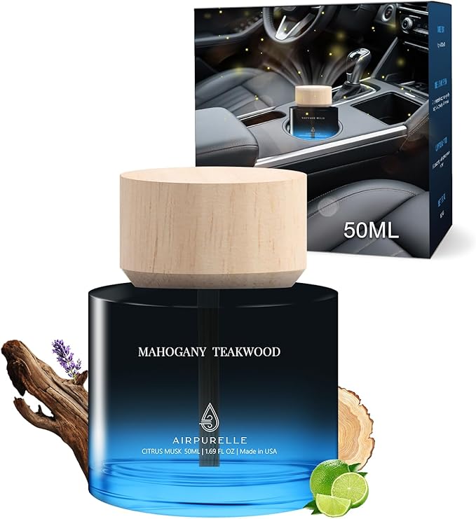 Mahogany Teakwood Cup Car Diffuser | Deep Wood & Musk Blend