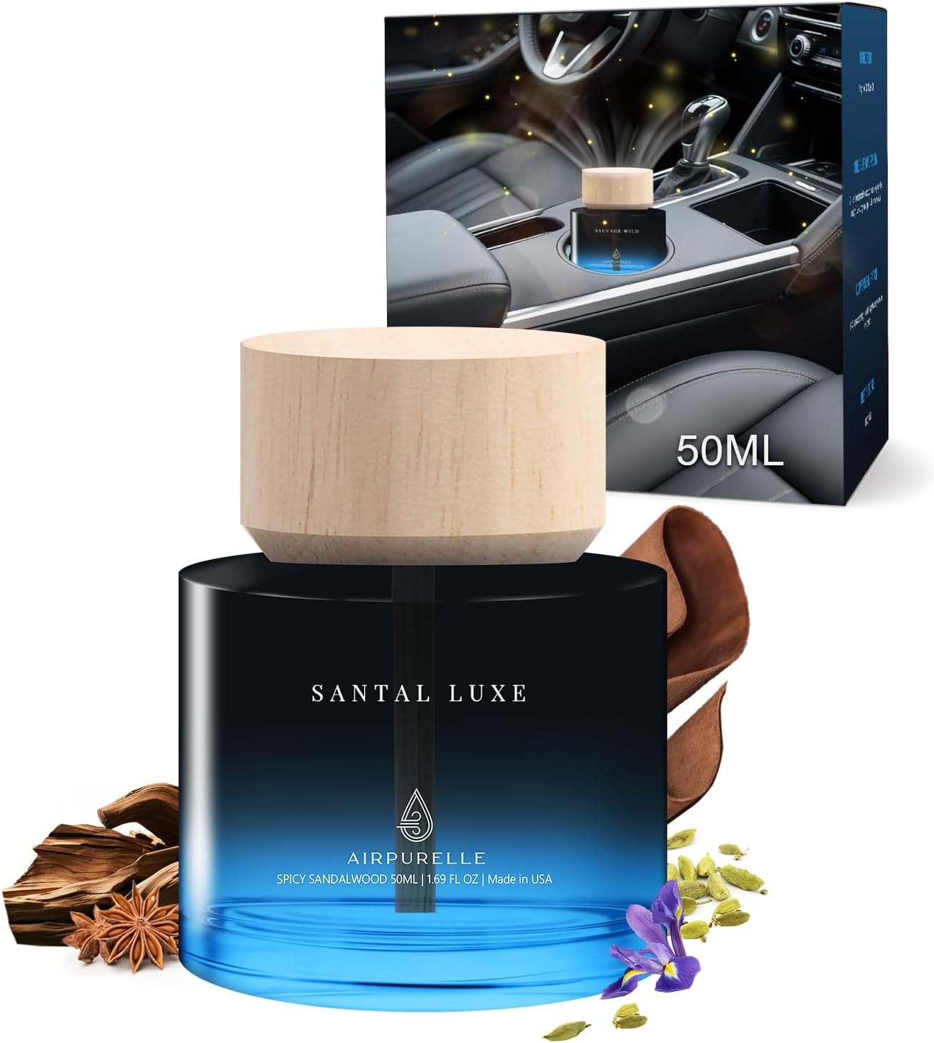 Custom Engraved Cup Car Diffuser | Signature Scent & Luxe Wood Lid
