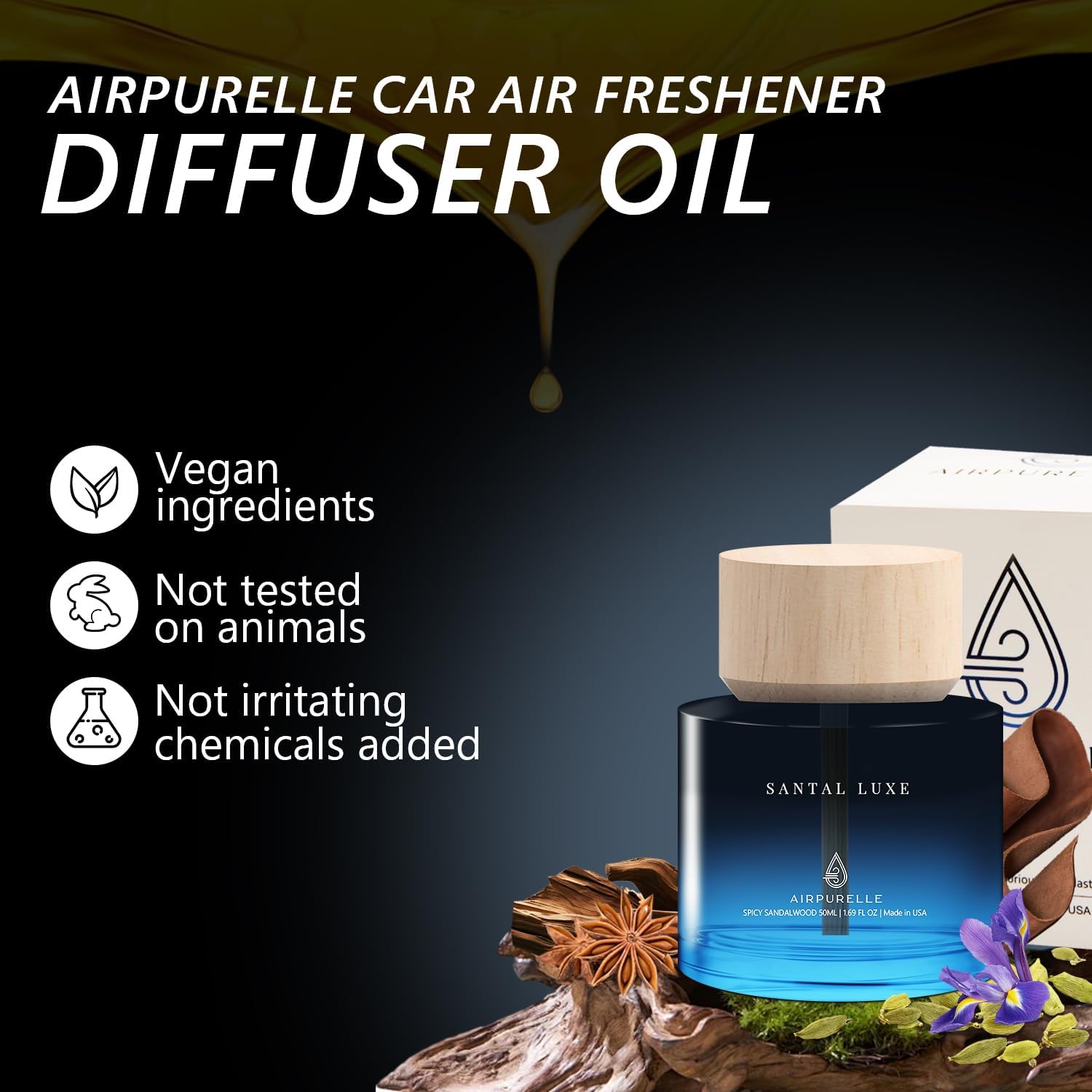 Spicy Sandalwood Cup Car Diffuser | Bold & Warm Notes