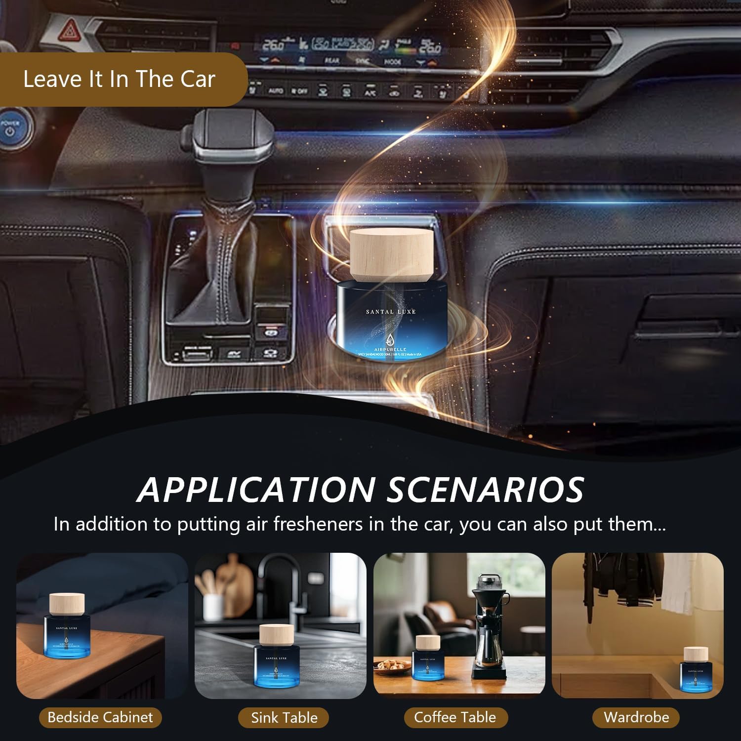 Spicy Sandalwood Cup Car Diffuser | Bold & Warm Notes